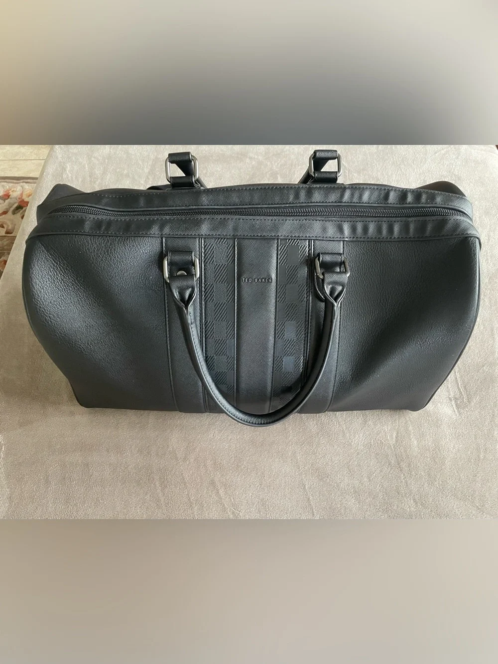 Ted Baker Black Waylin House Check Weekender Bag